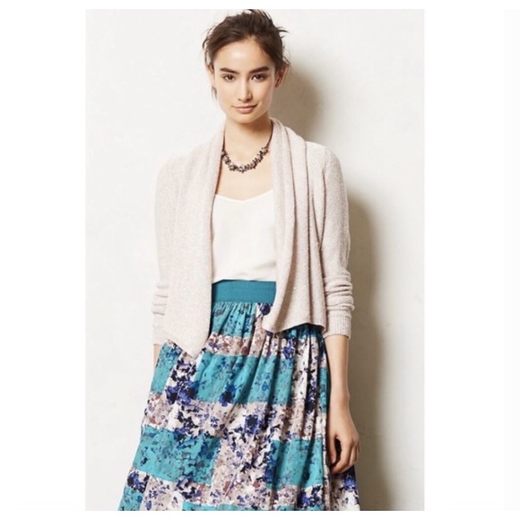 Anthropologie Sweaters - Anthro Knitted Knotted Pink Sequin Cardigan SizeXS